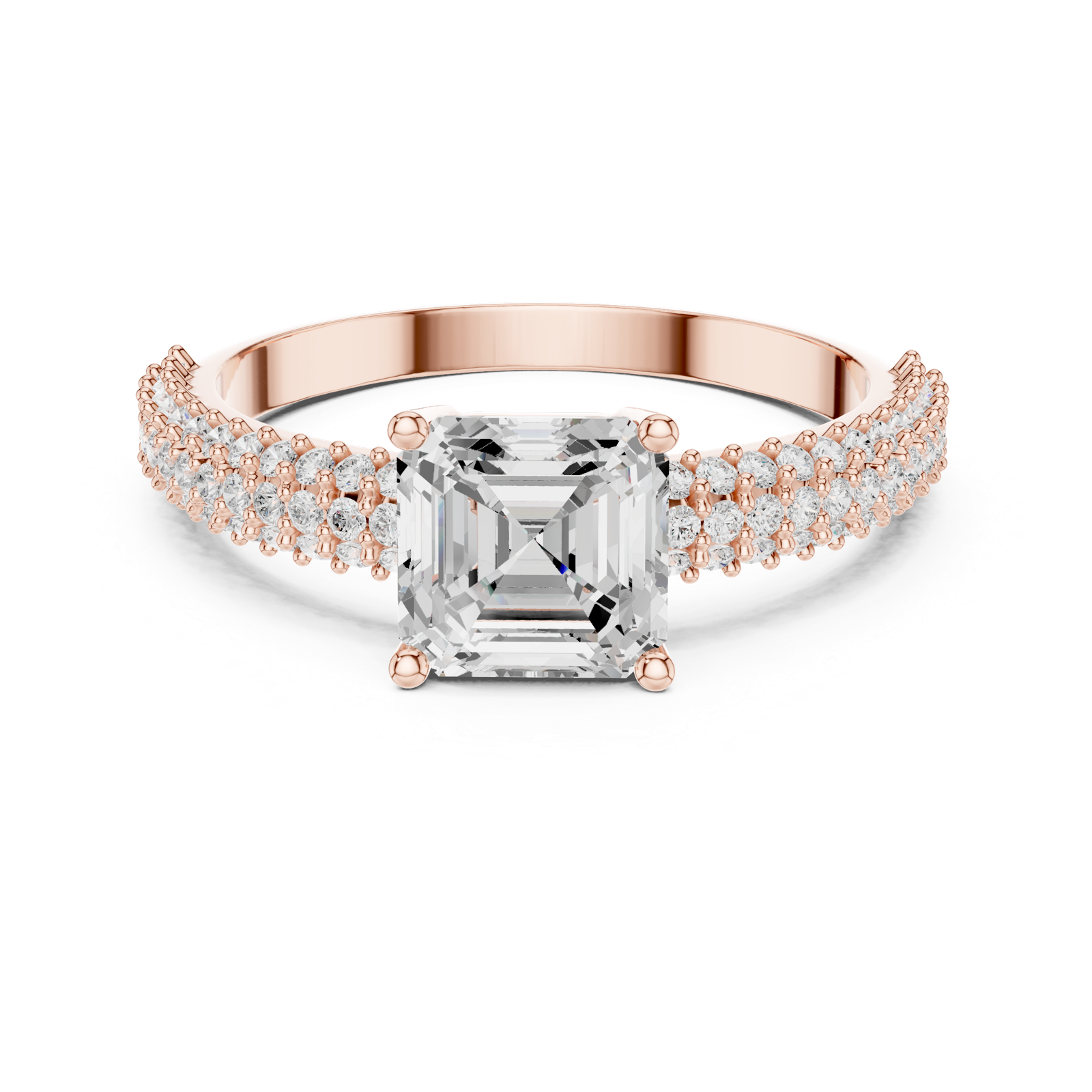 Gold Ring DDLR-1107, Rose Gold, view 4