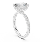 Gold Ring DDLR-161, Radiant center stone, White Gold, view 1