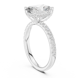 Gold Ring DDLR-161, Radiant center stone, White Gold, view 1
