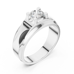 14K Solid Gold Lab Diamond Solitaire Ring, White Gold, view 2
