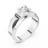14K Solid Gold Lab Diamond Solitaire Ring, White Gold, view 2