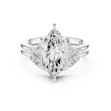 Gold Ring DDLR-440, Marquise center stone, White Gold, view 4