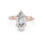 Gold Ring DDLR-167, Marquise center stone, Rose Gold, view 4