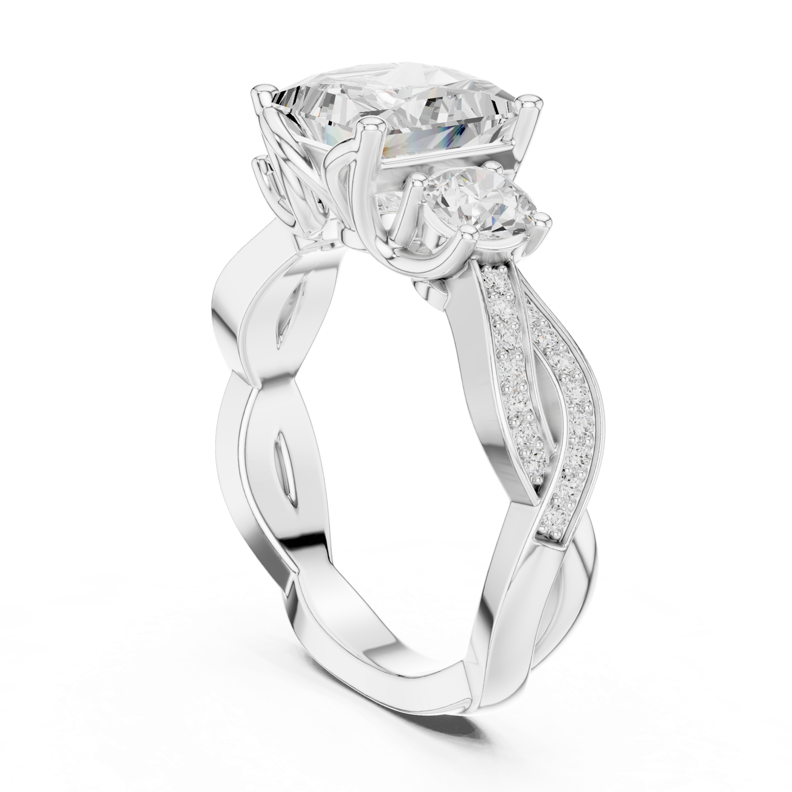 Gold Ring DDLR-268, White Gold, view 1