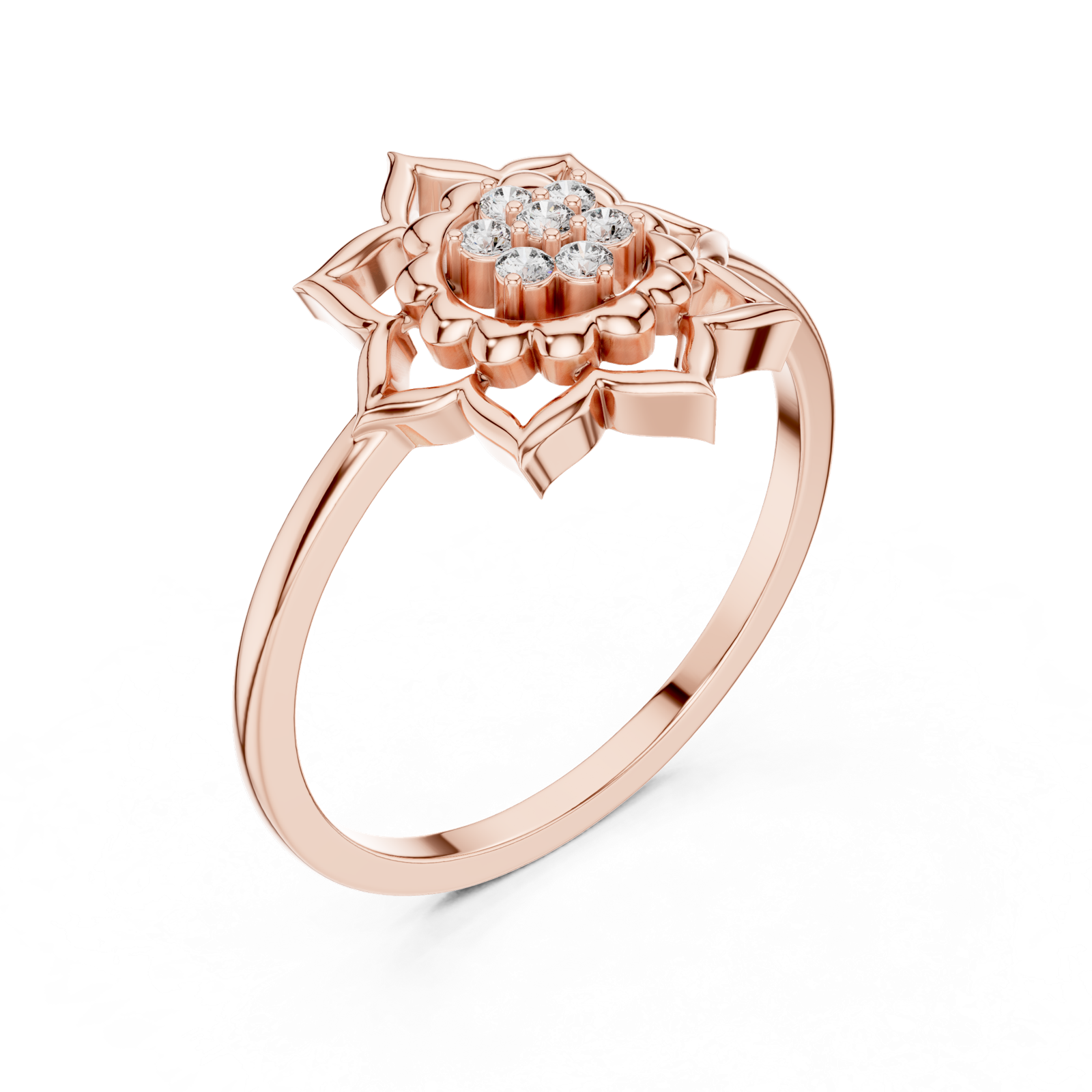 Gold Ring DR-6278, Rose Gold, view 2