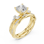 Gold Ring DDLR-299, Cushion center stone, Yellow Gold, view 2