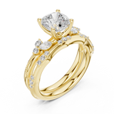 Gold Ring DDLR-299, Cushion center stone, Yellow Gold, view 2