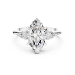 Gold Jewelry L35-66, Marquise center stone, White Gold, view 4