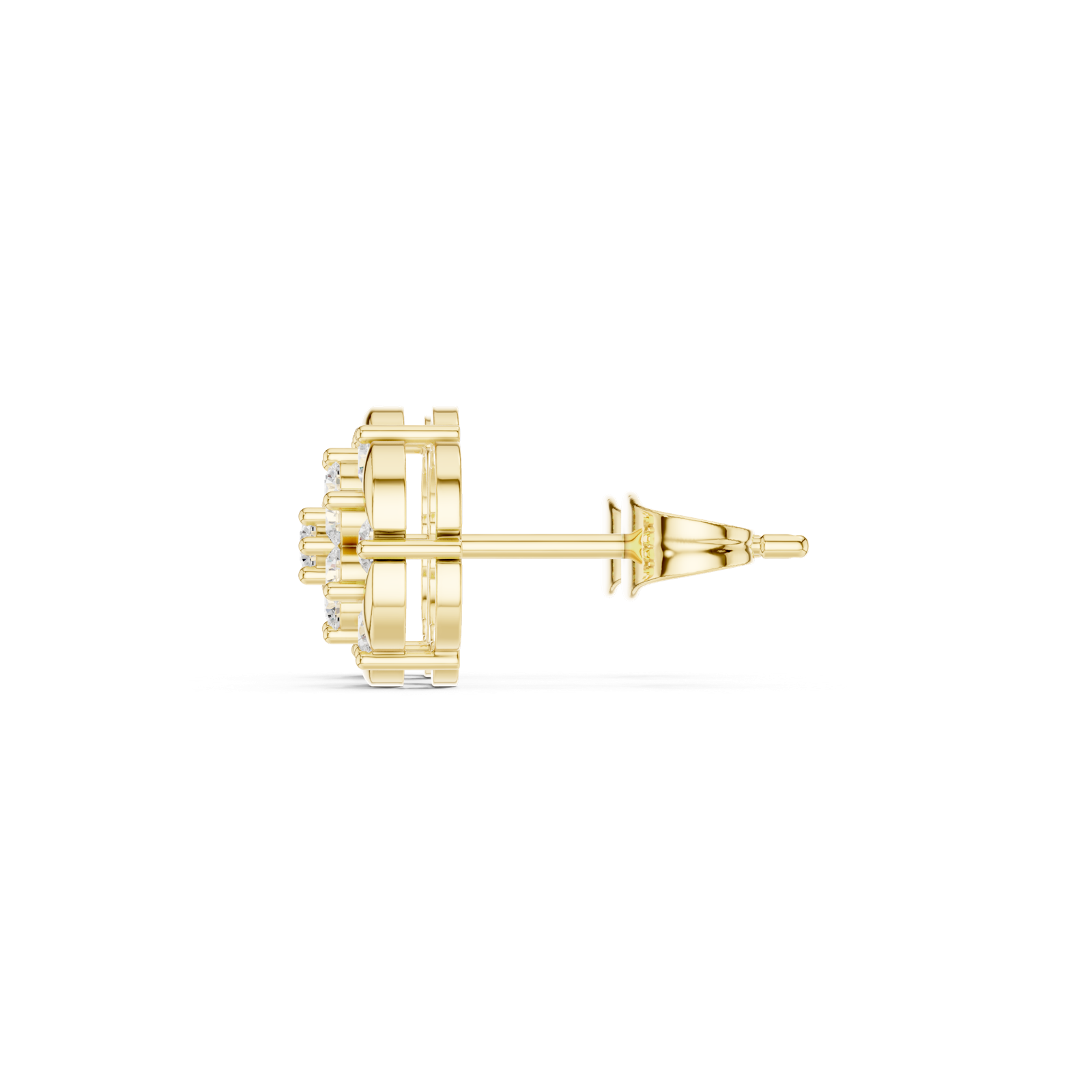 Gold Earrings AGDER-353, Yellow Gold, view 3