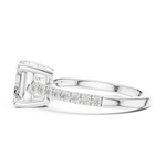 Gold Ring DDLR-039, Asscher center stone, White Gold, view 3