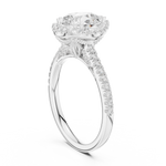 Gold Ring DDLR-255, Pear center stone, White Gold, view 1