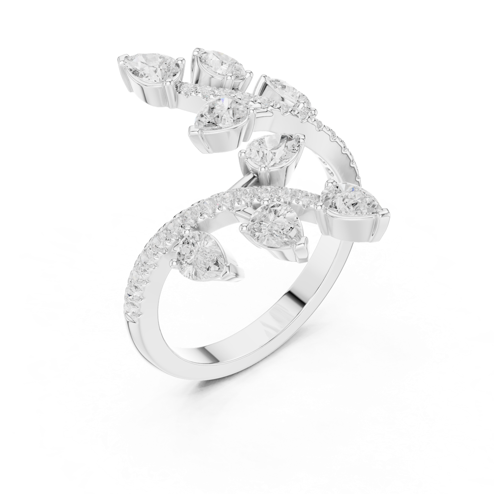 Gold Ring DDLR-852, White Gold, view 2