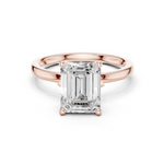 Gold Ring DDLR-170, Emerald center stone, Rose Gold