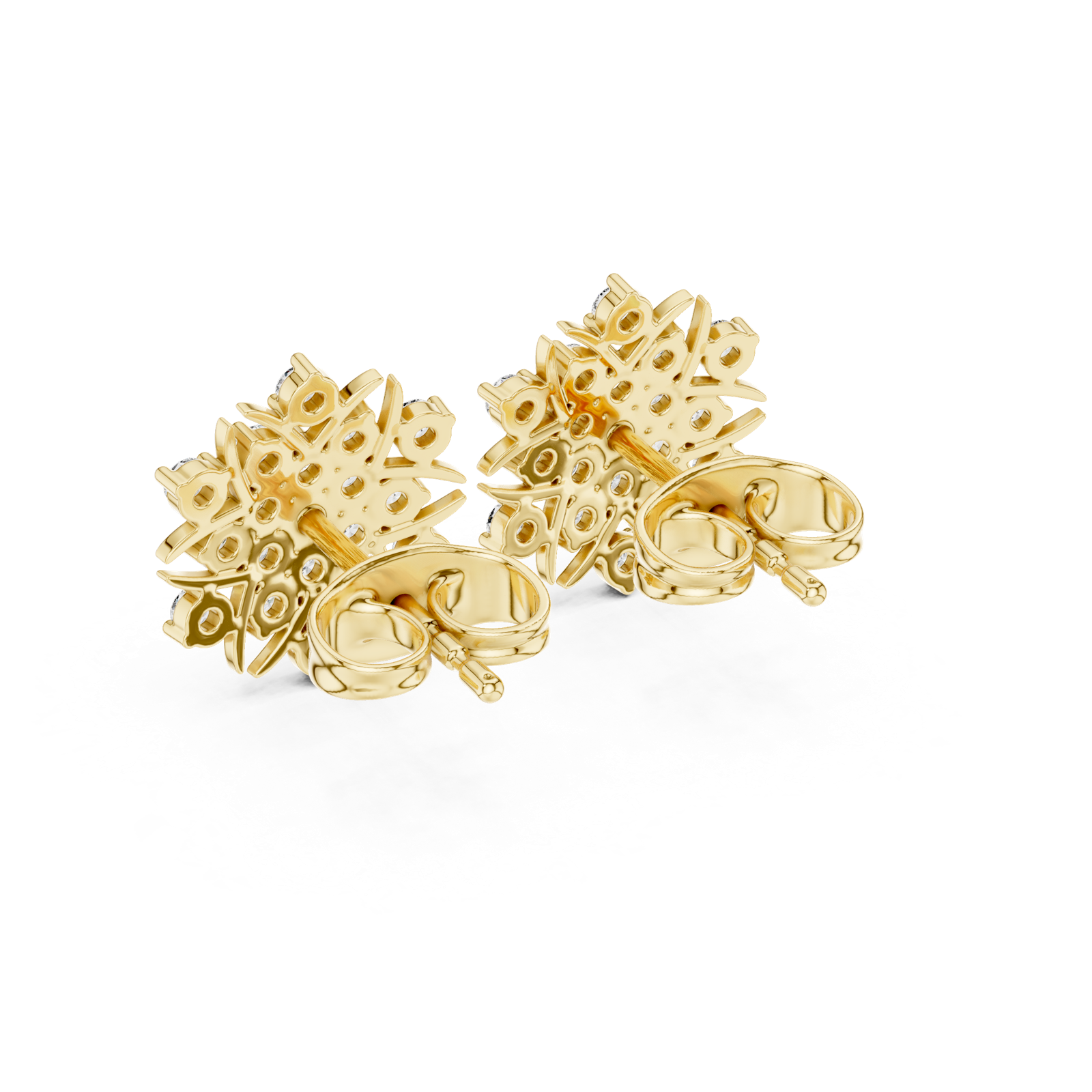 Gold Earrings 9-10100E, Yellow Gold, view 3