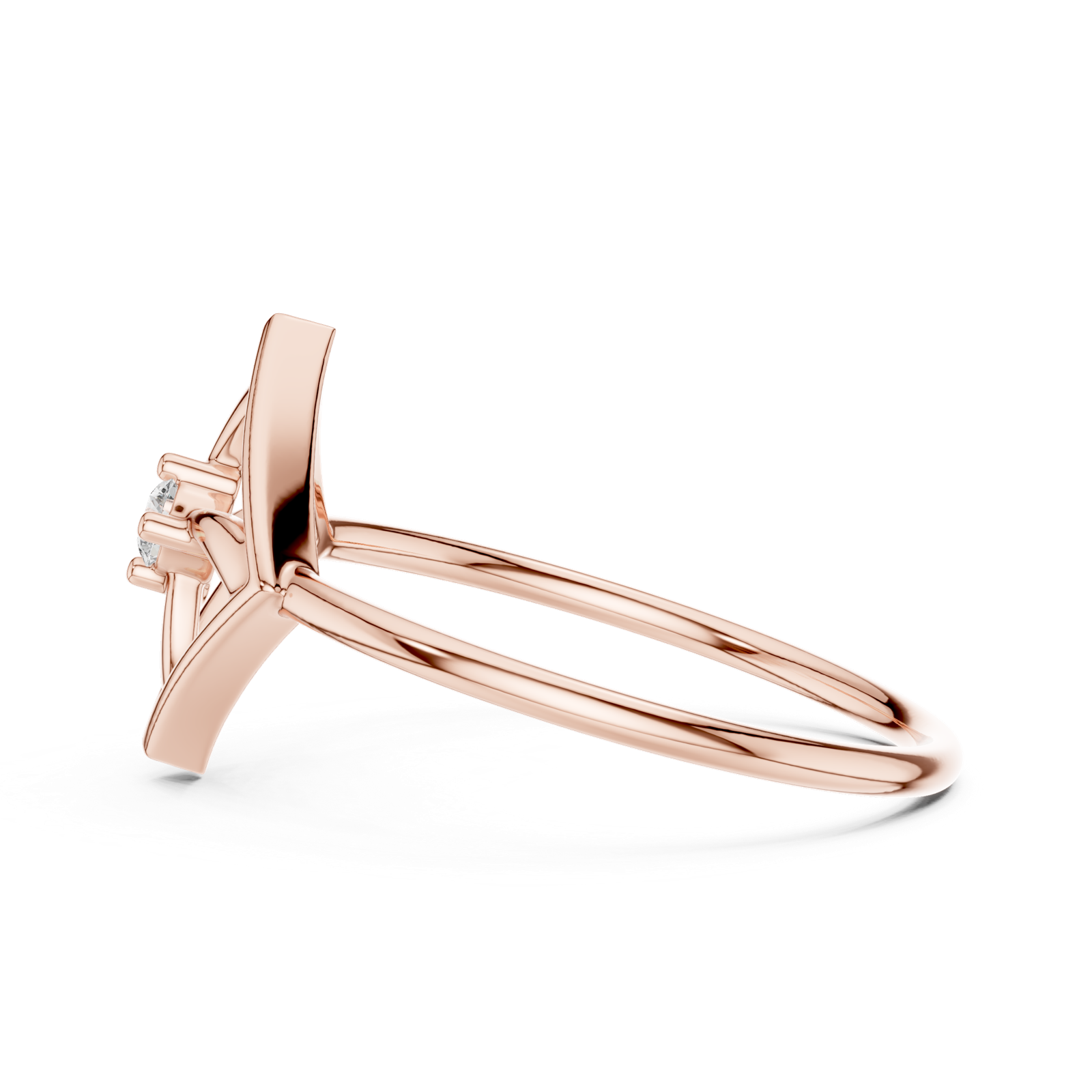 Gold Ring DR-6250, Rose Gold, view 3