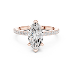 Gold Ring DDLR-040, Marquise center stone, Rose Gold, view 4