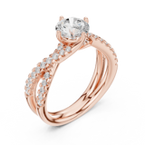 Gold Ring DDLR-666, Rose Gold, view 2