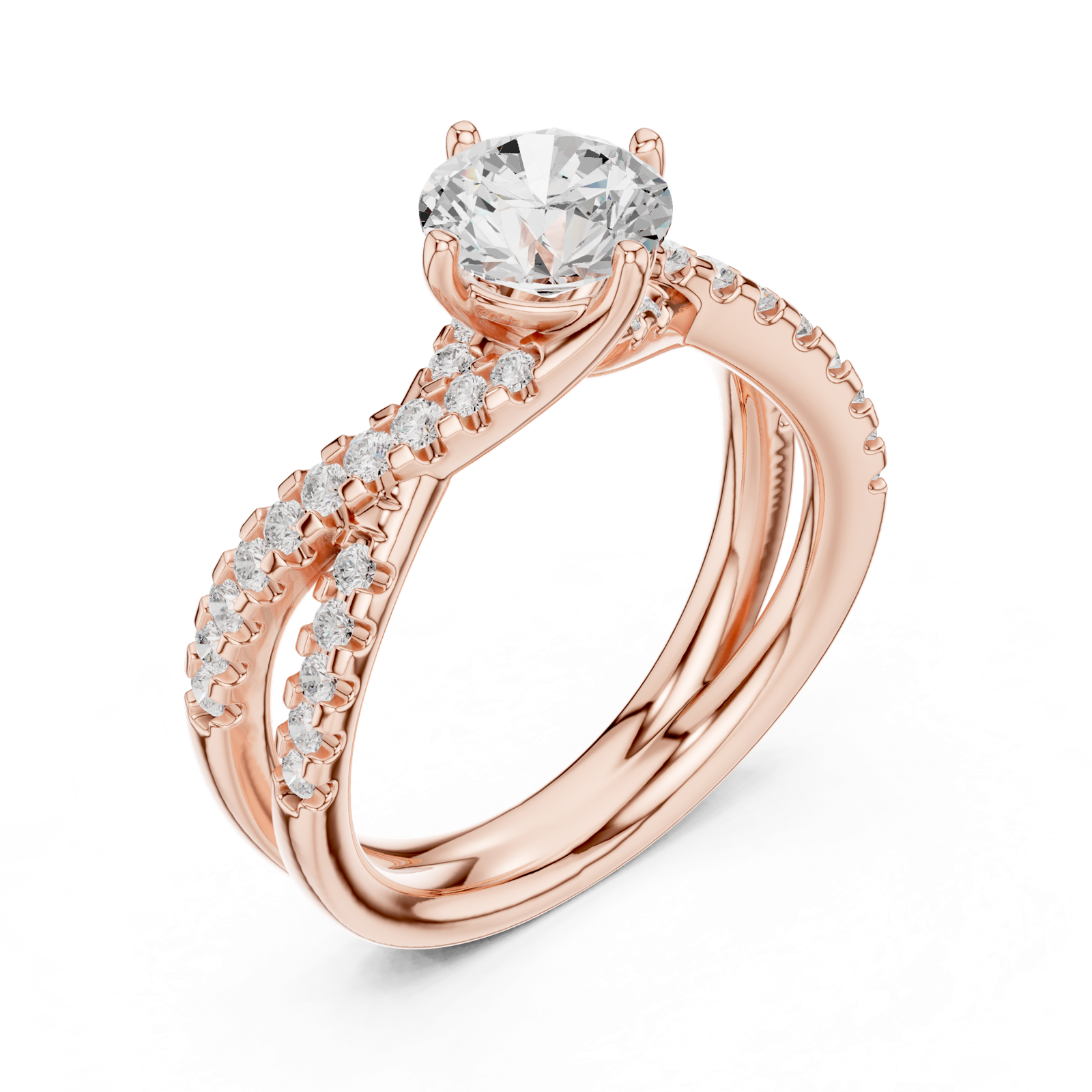 Gold Ring DDLR-666, Rose Gold, view 2