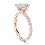 Gold Ring DDLR-256, Oval center stone, Rose Gold, view 1