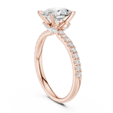 Gold Ring DDLR-256, Oval center stone, Rose Gold, view 1