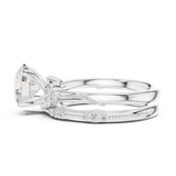 Gold Ring DDLR-299, Round center stone, White Gold, view 3