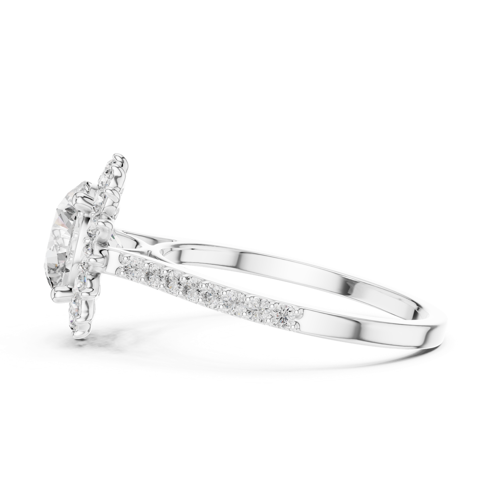 Gold Ring DDLR-062, White Gold, view 3