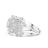 14K Solid Gold Lab Diamond Three-Stone Ring, White Gold, view 3