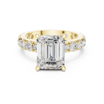 Gold Jewelry, Emerald center stone, Yellow Gold, view 4
