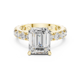 Gold Jewelry, Emerald center stone, Yellow Gold, view 4
