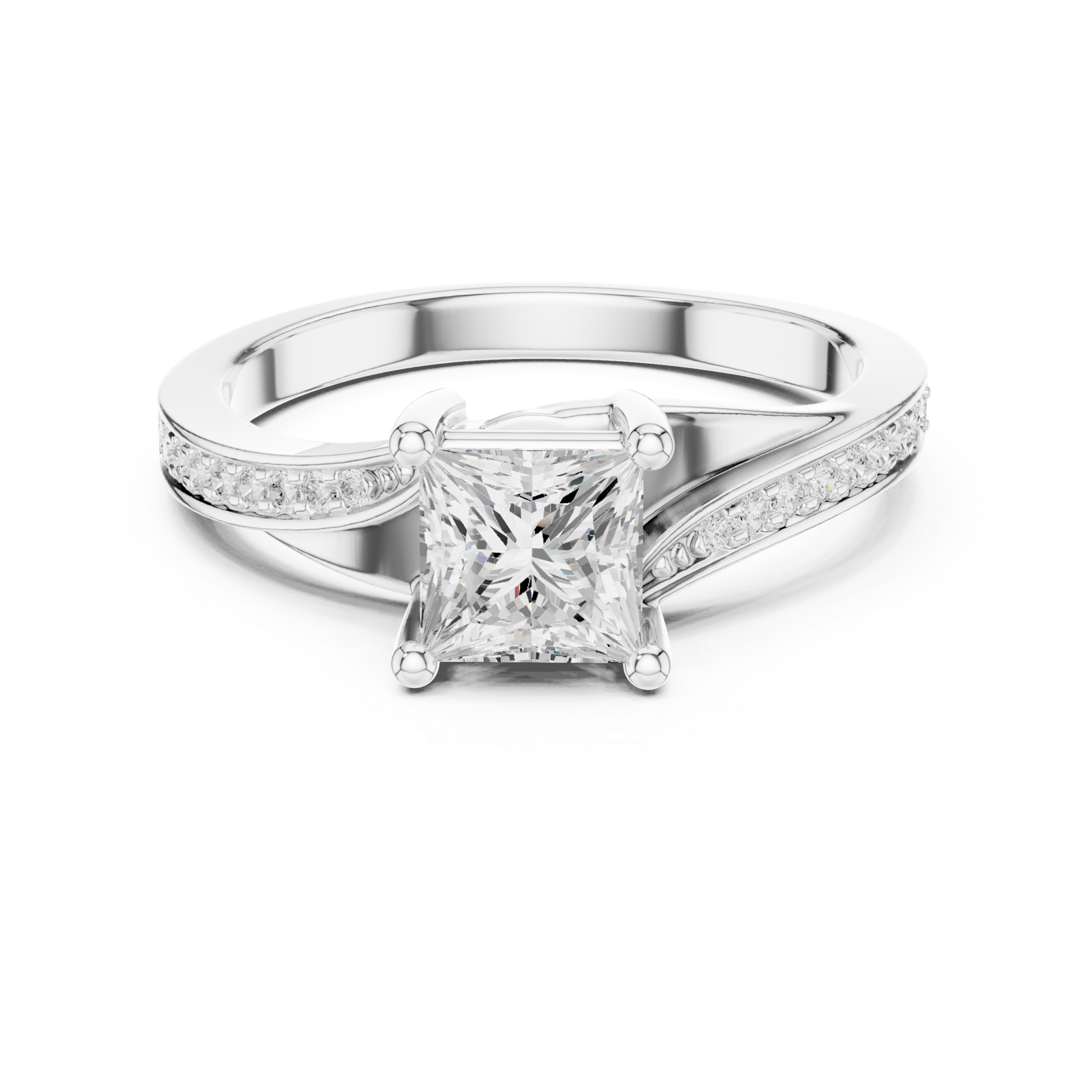 Gold Ring DDLR-525, White Gold, view 4