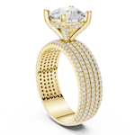 Gold Ring, Round center stone, Yellow Gold, view 1