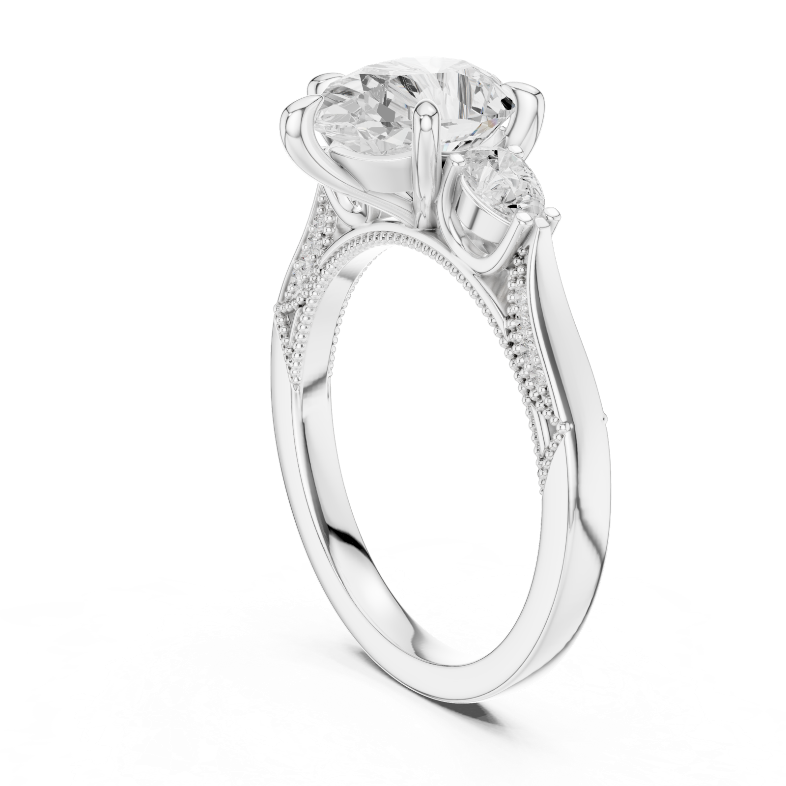Gold Ring DDLR-1043, White Gold
