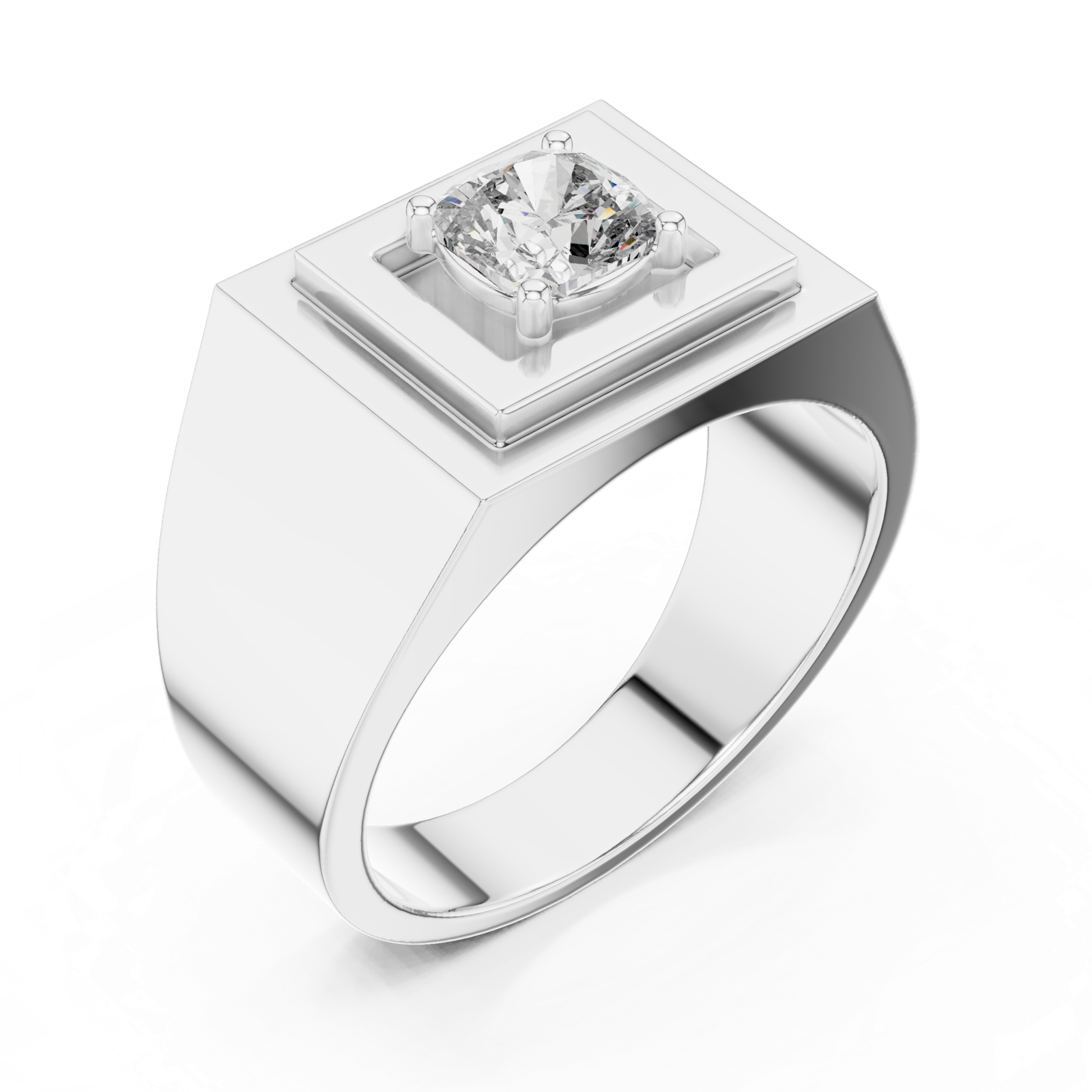 Gold Ring L28-GR, White Gold, view 2