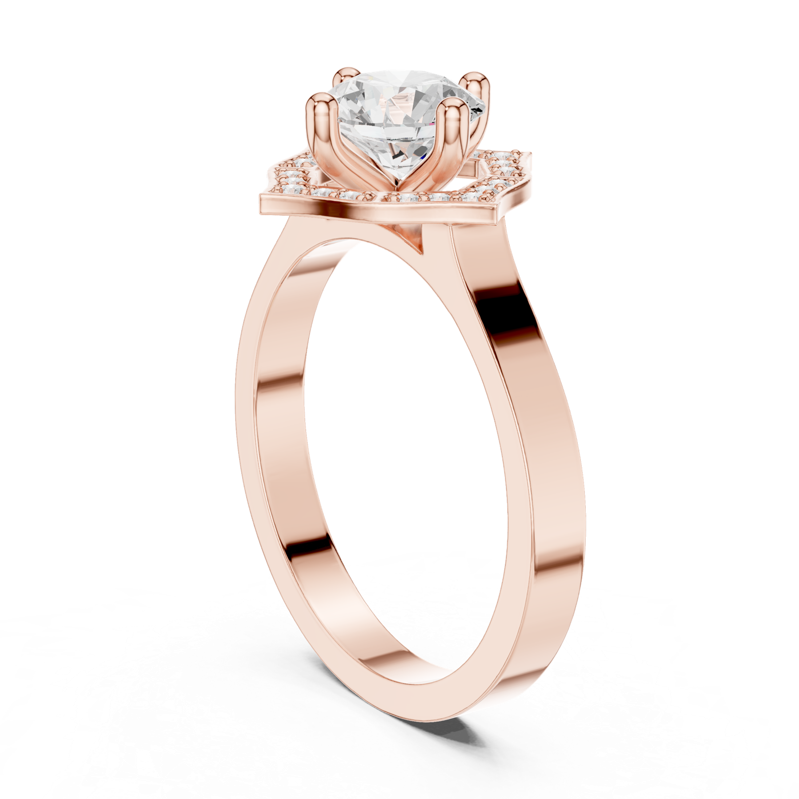 Gold Ring DDLR-327, Rose Gold, view 1