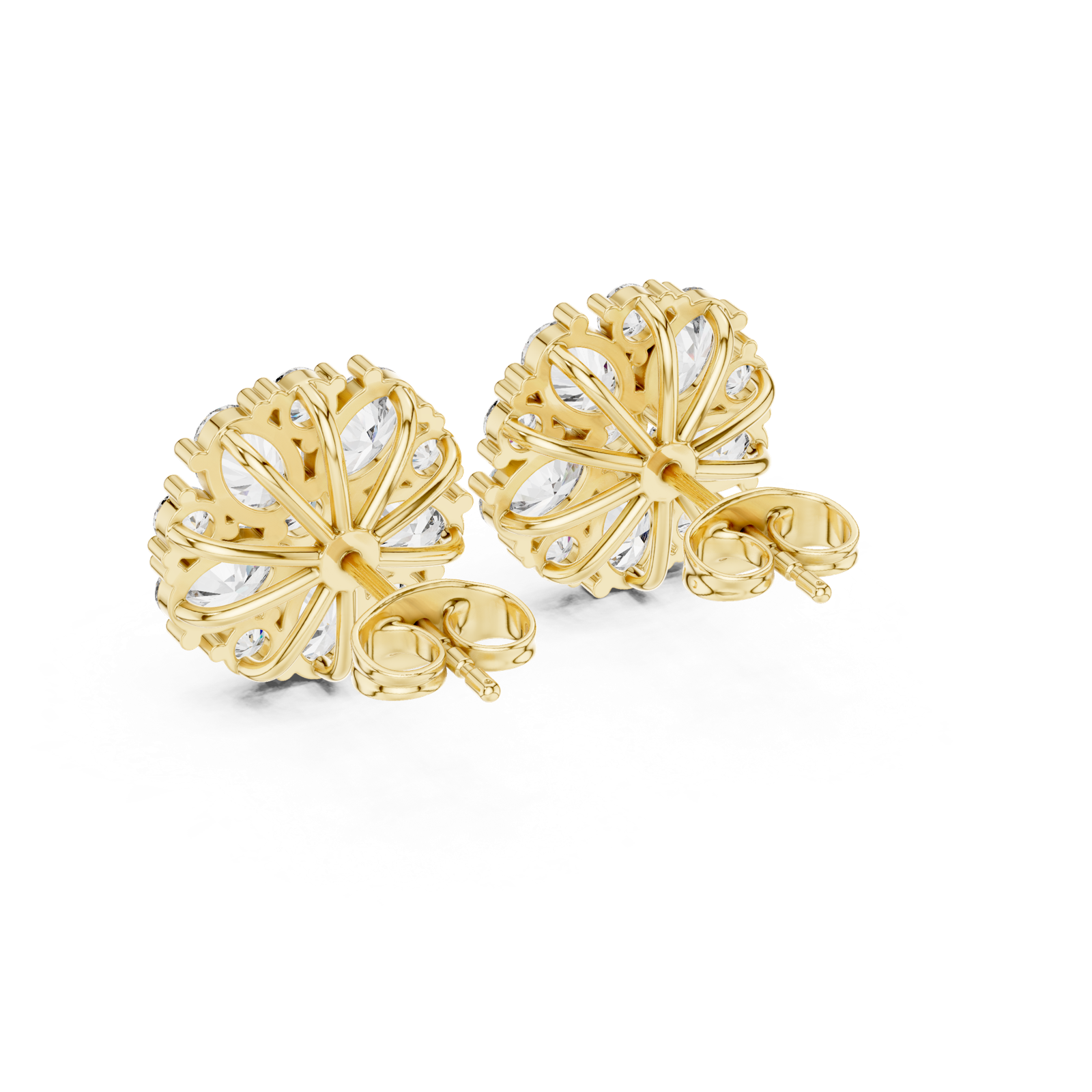 Gold Earrings AGDER-229, Yellow Gold, view 3