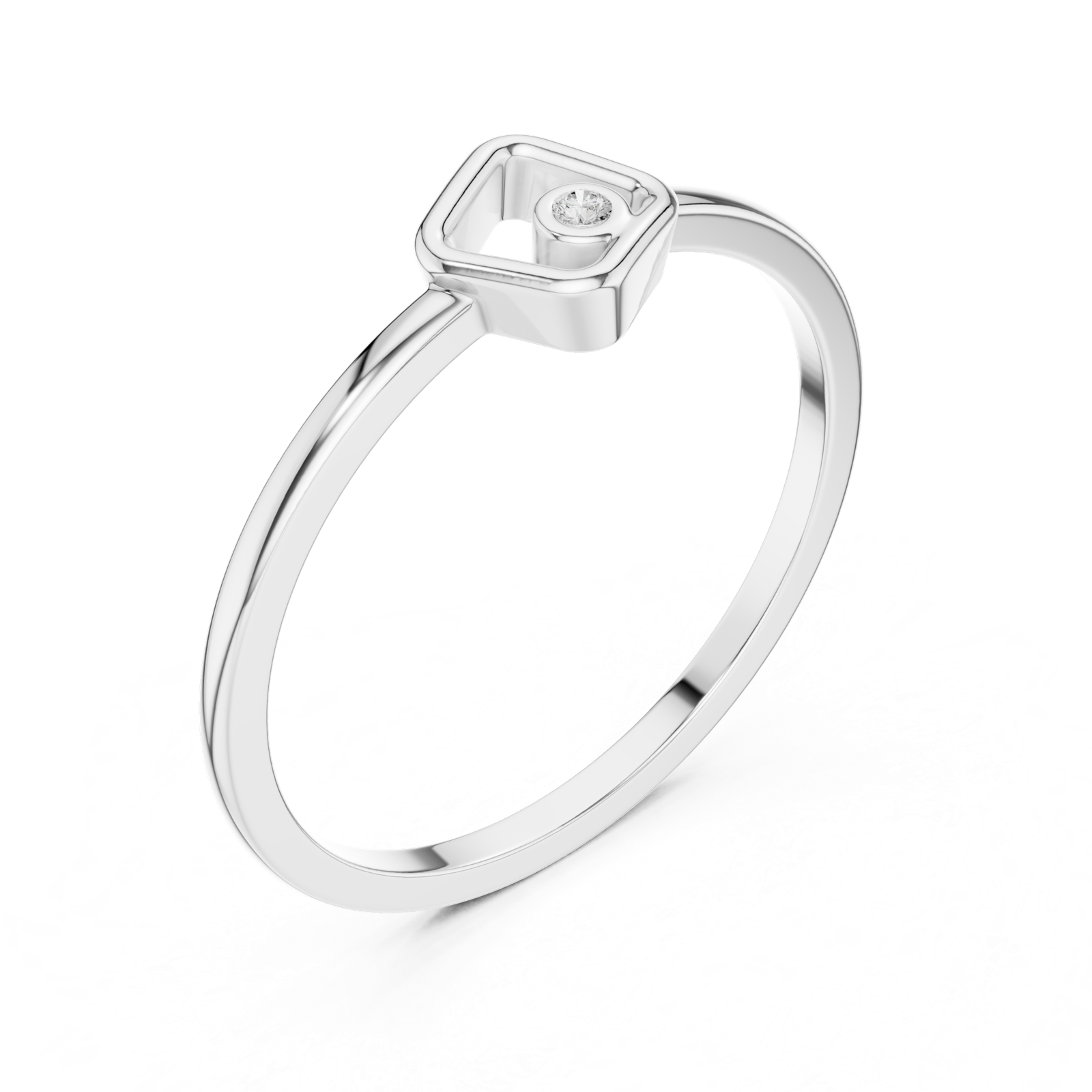 Gold Ring DDLR-740, White Gold, view 2