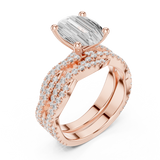 Gold Ring DDLR-300, Oval center stone, Rose Gold, view 2