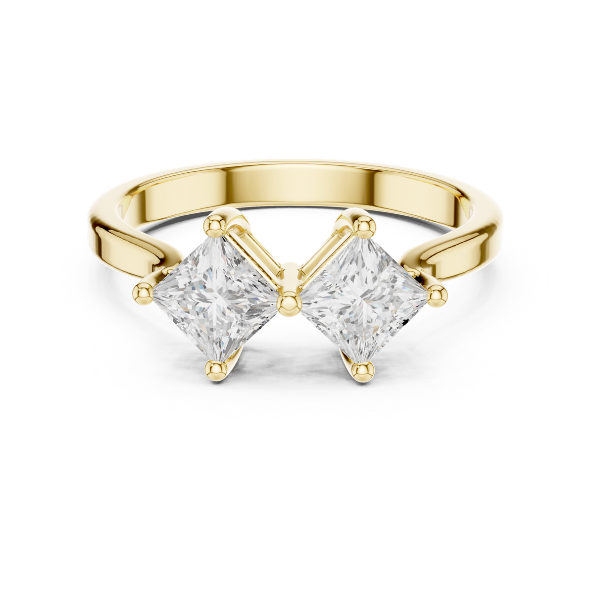 14K Solid Gold Lab Diamond Cluster Ring, Yellow Gold