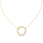 14K Solid Gold Lab Diamond Pendant Necklace, Yellow Gold, view 4