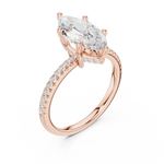 Gold Ring DDLR-177, Marquise center stone, Rose Gold, view 2