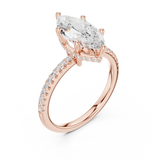 Gold Ring DDLR-177, Marquise center stone, Rose Gold, view 2