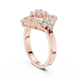 14K Solid Gold Lab Diamond Halo Ring, Rose Gold, view 1
