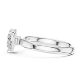 Gold Jewelry L36-10, Heart center stone, White Gold, view 3