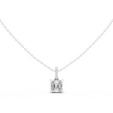 Gold Jewelry, Asscher center stone, White Gold