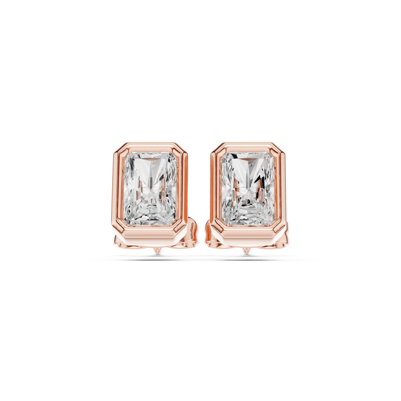 Gold Jewelry DDER-001, Radiant center stone, Rose Gold, view 4