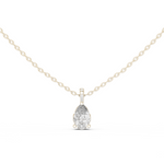 14K Solid Gold Lab Diamond Solitaire Pendant Necklace, White Gold