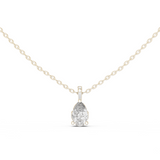 14K Solid Gold Lab Diamond Solitaire Pendant Necklace, White Gold
