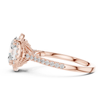 Gold Ring DDLR-255, Oval center stone, Rose Gold, view 3