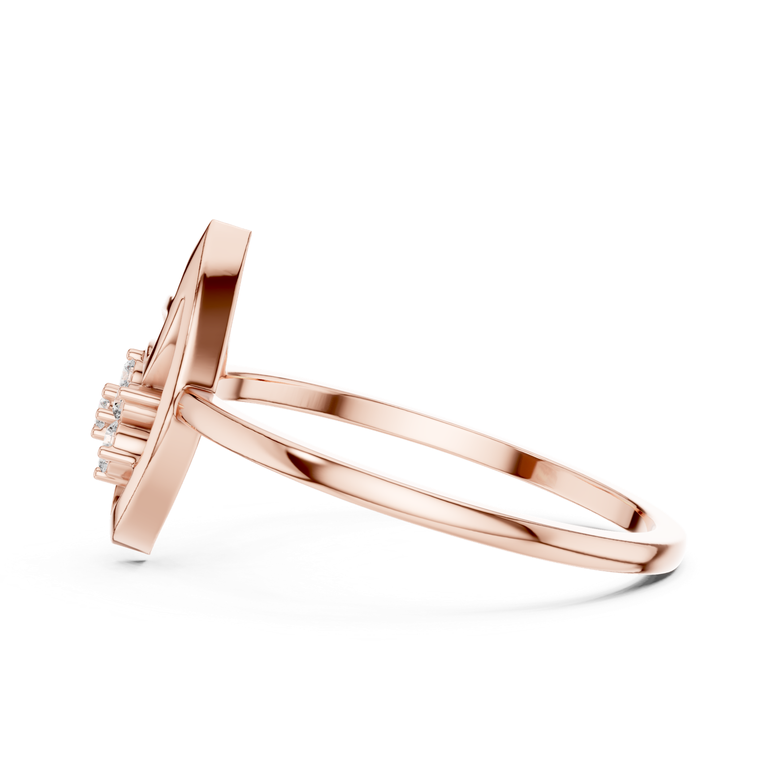 Gold Ring DR-6249, Rose Gold, view 3