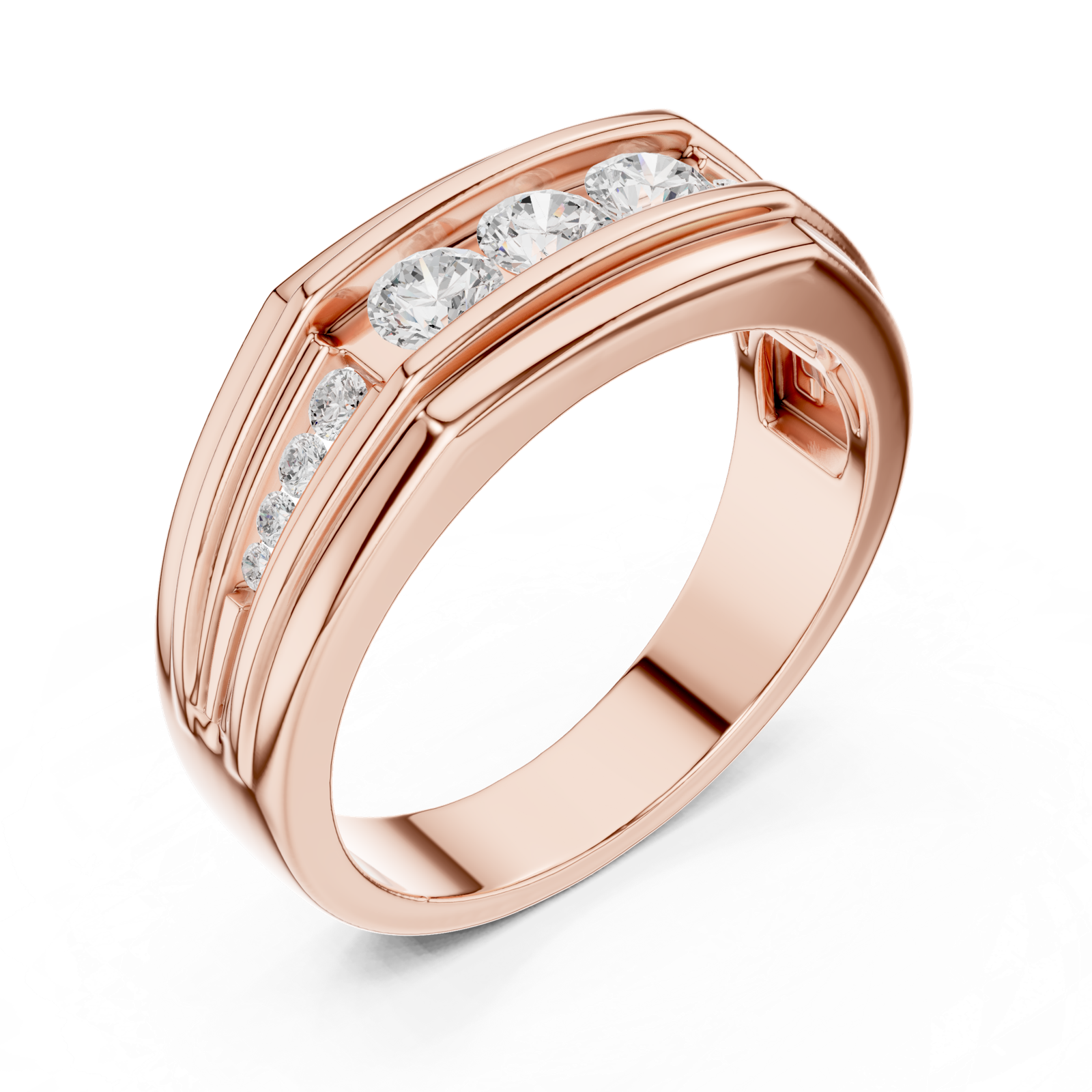 Gold Men's Ring GGR-0018, Rose Gold, view 2